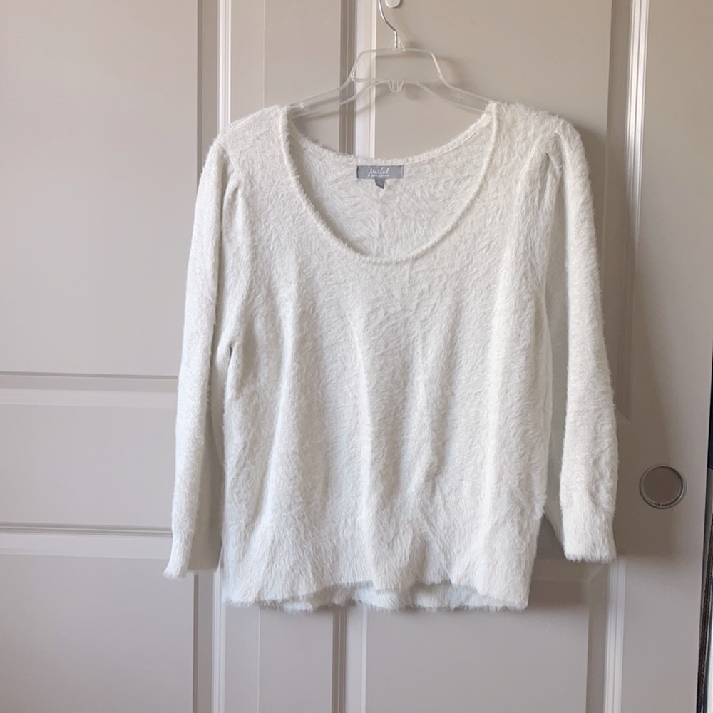 Faux Fur Long Sleeve Sweater Size XL
